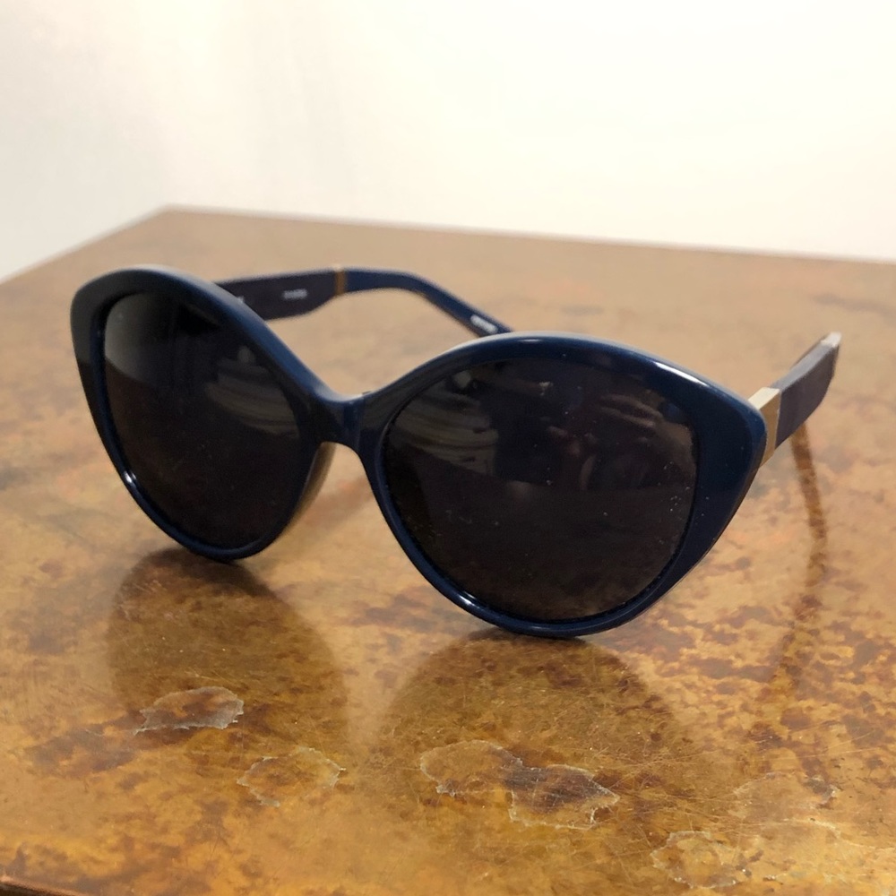 The Row x Linda Farrow Navy Sunglasses Cat eye